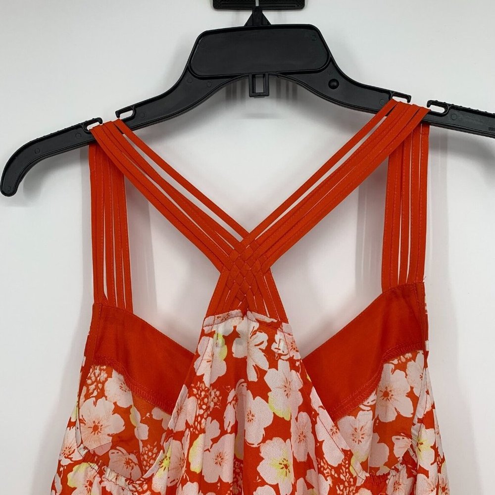 LC Lauren Conrad Top Red Floral Print Sleeveless Racerback Strappy - Picture 6 of 7